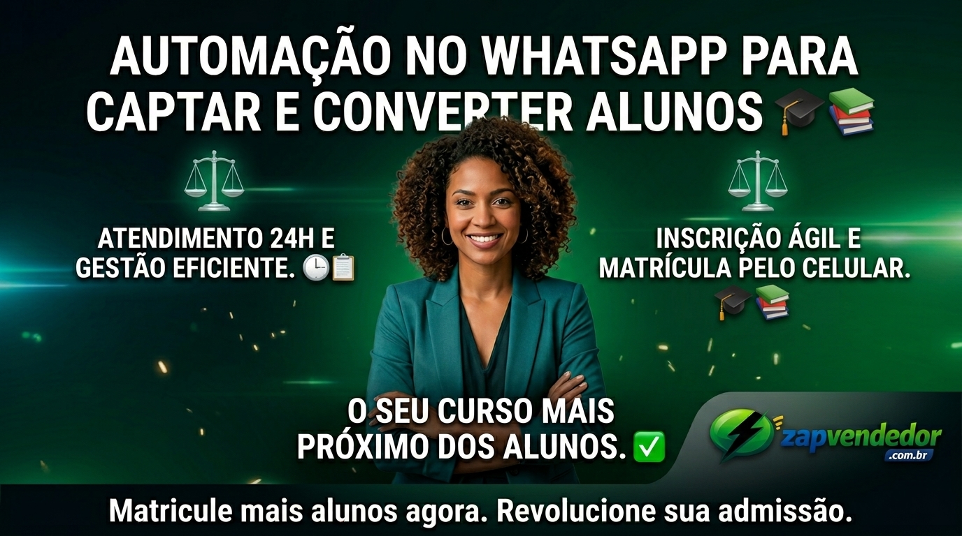 Fluxo de captação de alunos para cursos online via WhatsApp