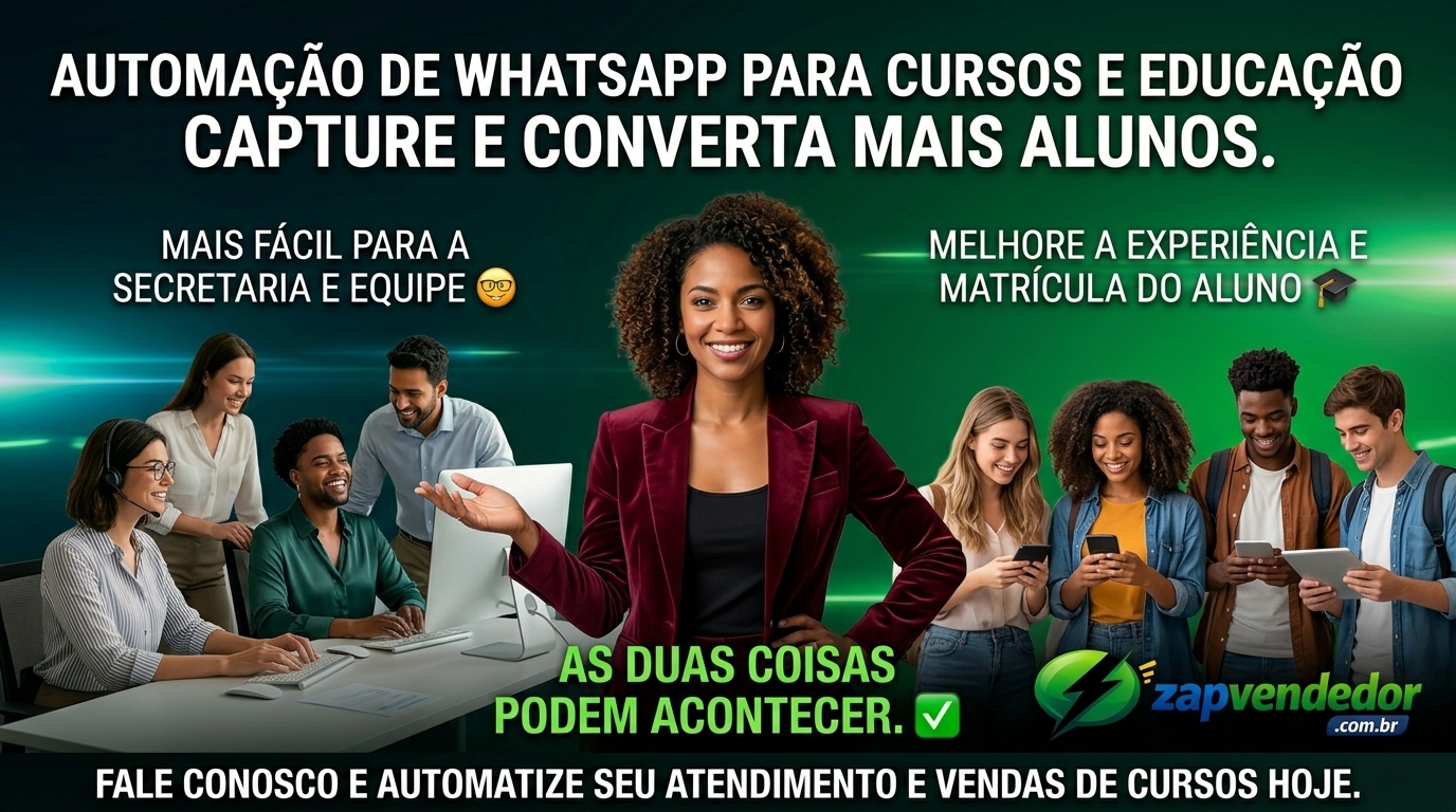 Sequência de nutrição de leads para matrículas em cursos pelo WhatsApp