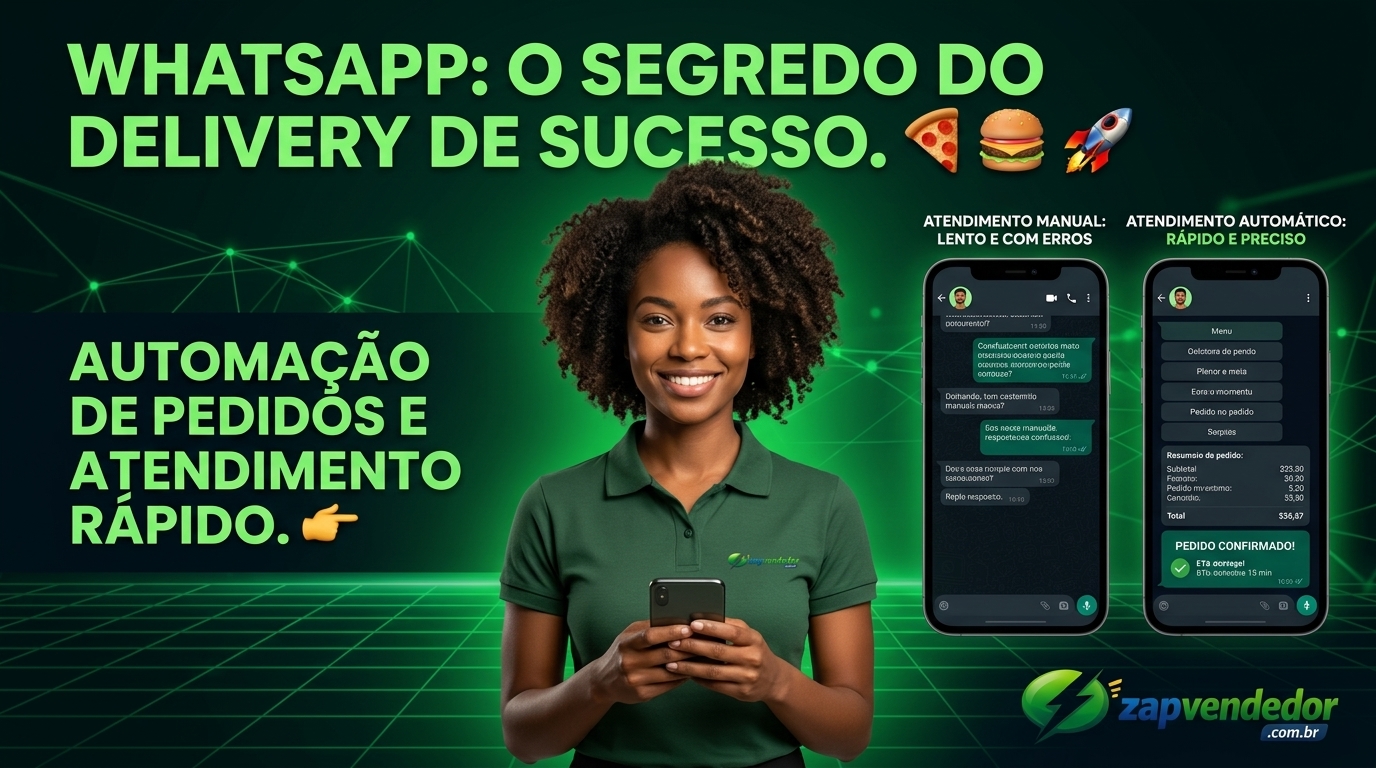 Automação no WhatsApp para restaurante recebendo pedidos automaticamente