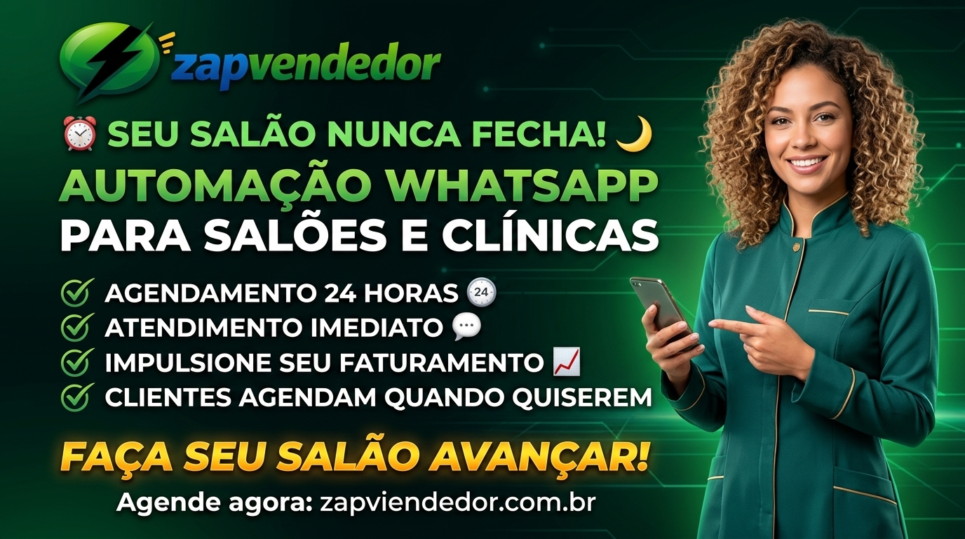 Automação no WhatsApp para salão de beleza e clínicas: agendamento 24h